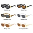 thumbnail image 2 of Fashion for Women & Men Unique Trendy UV400 Protection Oval Small Frame Sunglasses Summer Eyewear Rectangle Shades Ladies Sun Glasses CHAMPAGNE-TEA, 2 of 8