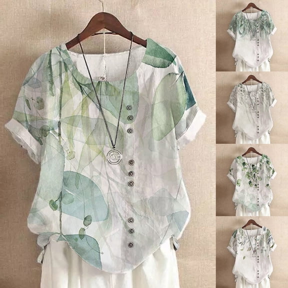Boho Tops for Women White Cotton-Linen Breathable Teacher Outfit Water Resistant Boho Chiffon Spring Fall Tops 2026, Khaki,XL