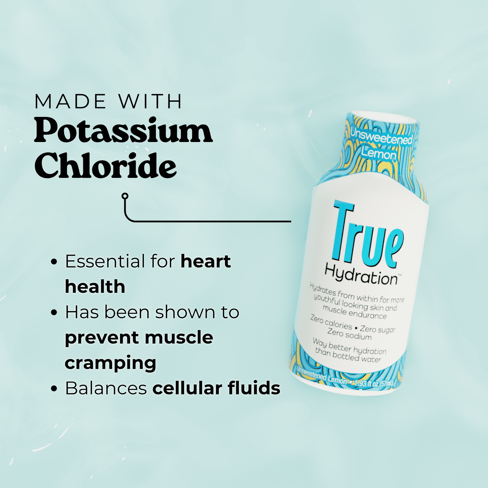 True Hydration Shots Unsweetened Lemon Water – 12 Pack of 1.93 fl oz – Electrolytes – Amino Acids – Zero Sugar – Zero Sodium – Vegan – Gluten-Free