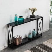 Zimtown Console Table Sofa Table with Storage Shelf, Narrow Long Entryway Table Side Table for Living Room, Hallway, Bedroom, Foyer, Black