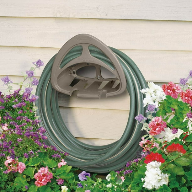 Suncast Outdoor Wall Mount Garden Hose Holder with Shelf, Taupe (4 Pack) 