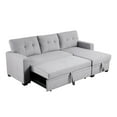 thumbnail image 4 of Devion Furniture Polyester Fabric Reversible Sleeper Sectional Sofa - Light Gray, 4 of 13