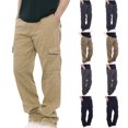 thumbnail image 5 of RYRJJ Mens Camo Cargo Pants Casual Regular Fit Cotton Twill Trousers Multi Pockets Camouflage Outdoor Hiking Combat Work Pants(Dark Gray,3XL), 5 of 5