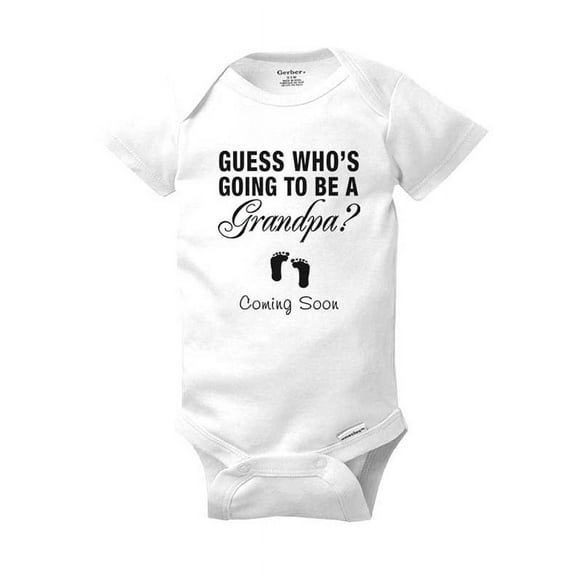 Guess Who's Going to be a Grandpa Coming Soon - cute & funny surprise baby birth pregnancy announcement - White Newborn Size (0-3 Mos) Unisex Baby Bodysuit