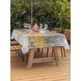 thumbnail image 3 of Outdoor Tablecloths with Umbrella Hole & Zipper, Yellow Grey Abstract Tablecloth Rectangle 60x84 Inch, Gradient Geometric Graffiti Modern Art Waterproof Table Cloth, Patio/Pool/Picnic Table Covers, 3 of 8