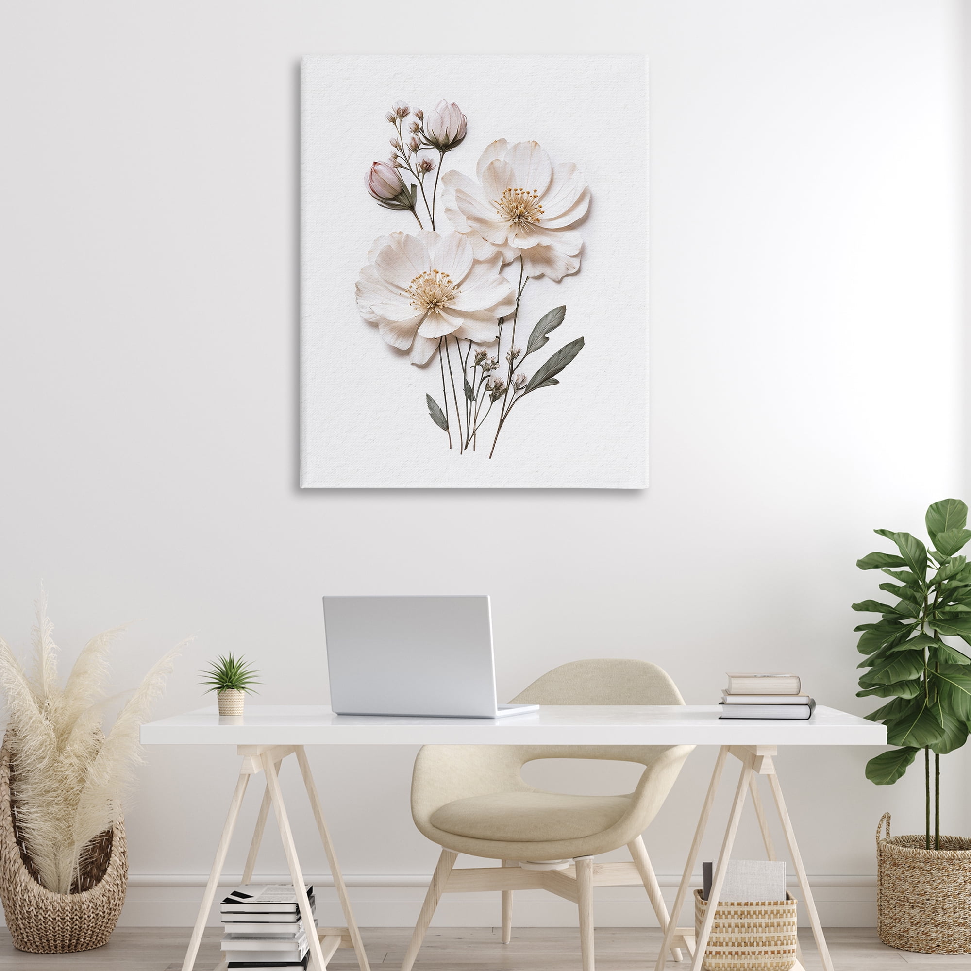 Elegant Pressed Flowers Canvas Wall Art, design by Lettered and Lined
