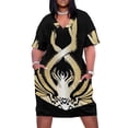 thumbnail image 1 of Vestido ajustado con broche dorado con estética del logotipo de Quimera de Thrawn, ropa de mujer nueva en 2025, 1 of 7