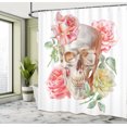 thumbnail image 4 of Ambesonne Skull Shower Curtain, Romantic Roses Floral, 69"Wx84"L, Pink Beige Yellow, 4 of 4