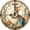 SPNN-5, variant on Eveokoki Rabbit Sitting Window Round Wall Clock Decorative, 10 Inch Battery Operated Quartz Analog Quiet Desk Clock for Home,Office,School