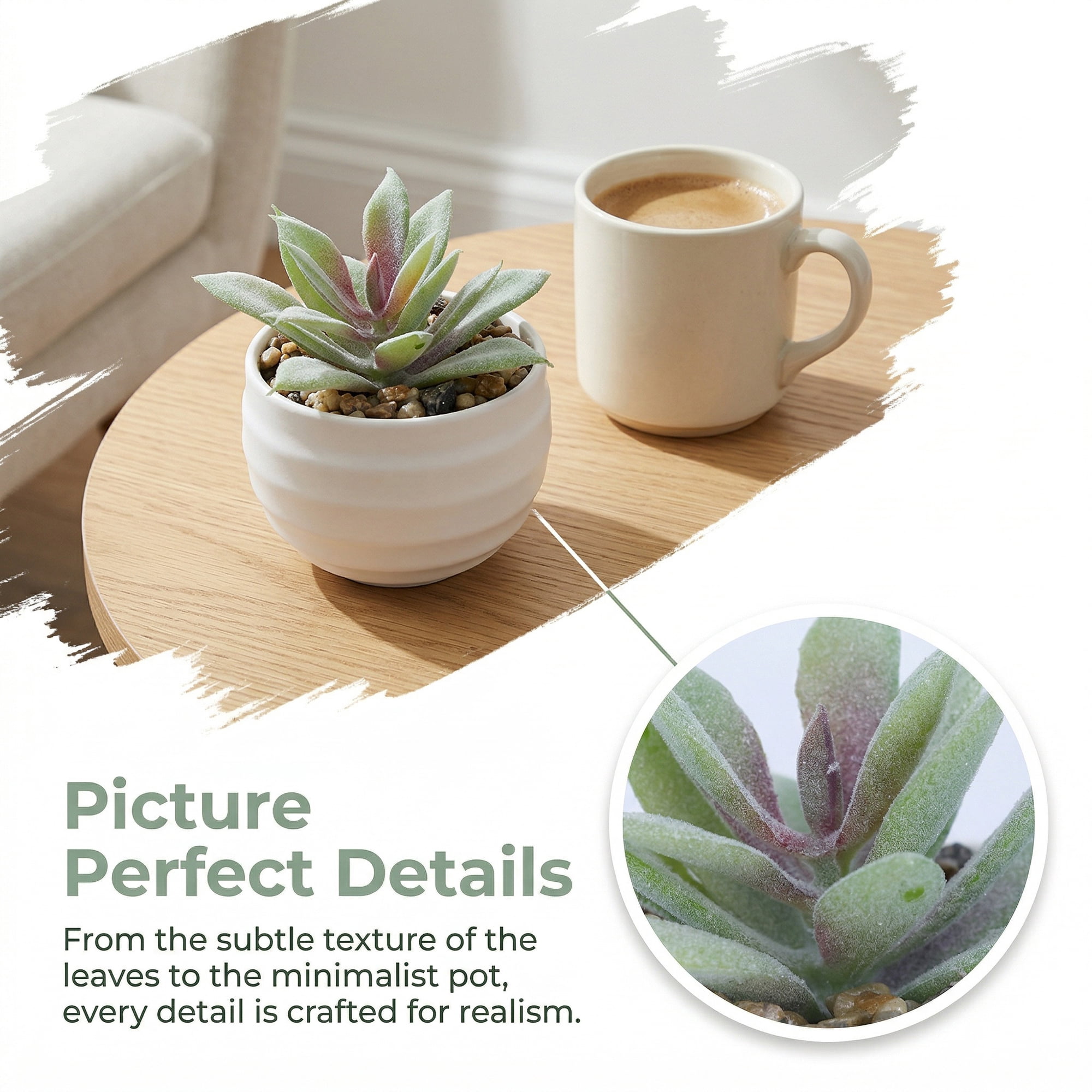 Unique Bargains Artificial Succulents Pots Faux Plants 3.14" Green