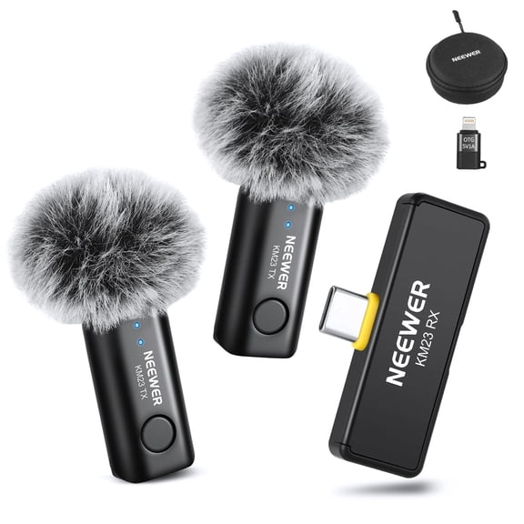 Micrófono Lavalier inalámbrico Neewer KM23 para iPhone Android