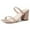 Fine Champagne Glitter, variant on Stormi Heeled Sandals Women Dressy Summer Flat Mules- Square Toe Double Band Low Block Heel Sandals - Chunky Sandals for Women - Summer Sandals, Womens Dress Sandals, Women's Heeled Sandals