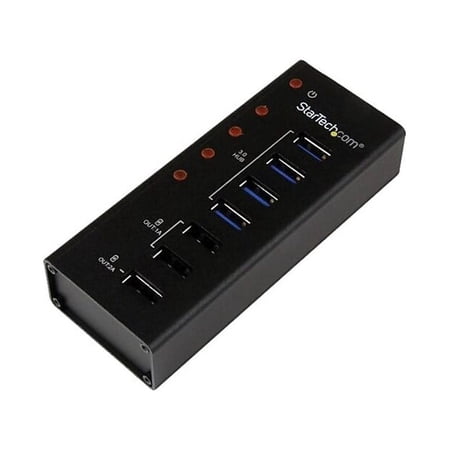 UPC: 0065030854634 | StarTech 4 Port Powered USB 3.0 Hub with 3 Dedicated USB Charging Ports – Wall ST4300U3C3