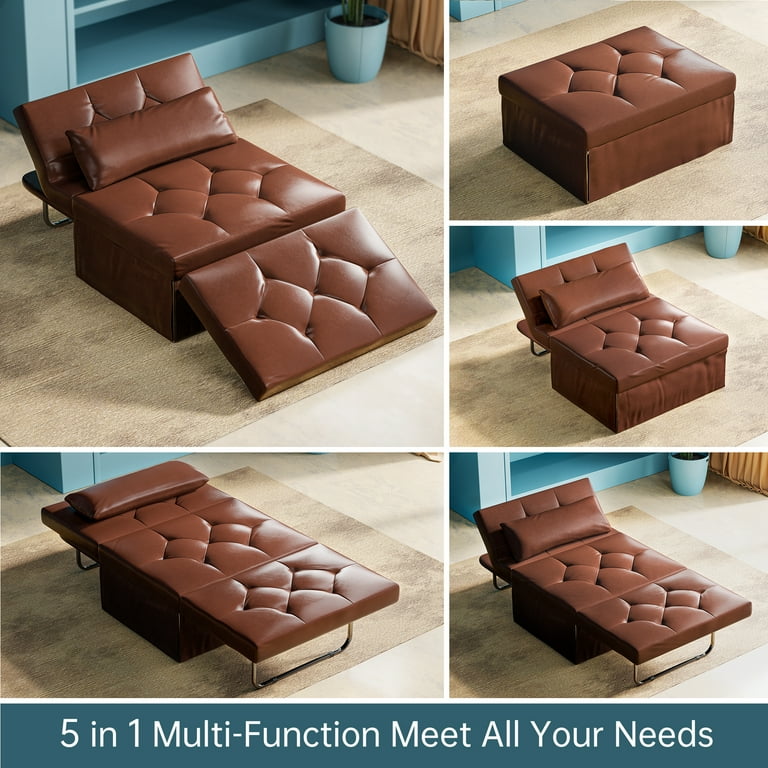 Leather Sofa Bed Lounger | Baci Living Room