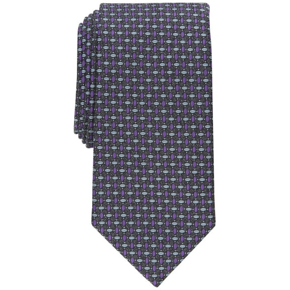 Perry Ellis Men Tie Necktie One Size Purple Geometric