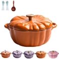 thumbnail image 1 of Enameled Cast Iron Dutch Oven, Pumpkin dutch oven, Pumpkin Dutch Oven with Lid Covered Stockpot, Double Handle, 4-Quart Non-Stick, Safe for All Stovetops, Thanksgiving Decor, 1 of 7