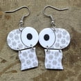thumbnail image 3 of ¡Novedad de 2020! Pendientes divertidos con diseño de rollo de papel acrílico, pendientes de gota creativos de papel tisú, joyería de moda para mujer, 3 of 3