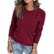 thumbnail image 3 of Suéteres de Punto para Mujer, Estilo Pullover, Larga, Moda Otoño Rojo Vino XL, 3 of 9
