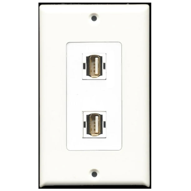 Ultra Spec Cables 2 Port USB A/A 3.0 Wall Plate w/Female/Female Jacks