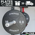 thumbnail image 4 of Synergee Bumper Plates – Durable Olympic Weight Plates, Low-Bounce Rubber for Strength Training, Powerlifting, and Functional Workouts., 4 of 6