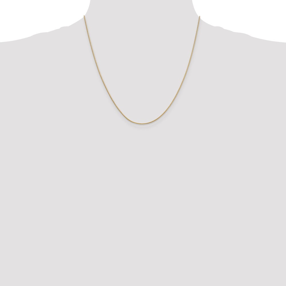 Solid 10k Yellow Gold .90mm Round Snake Chain Necklace with Secure Lobster Lock Clasp