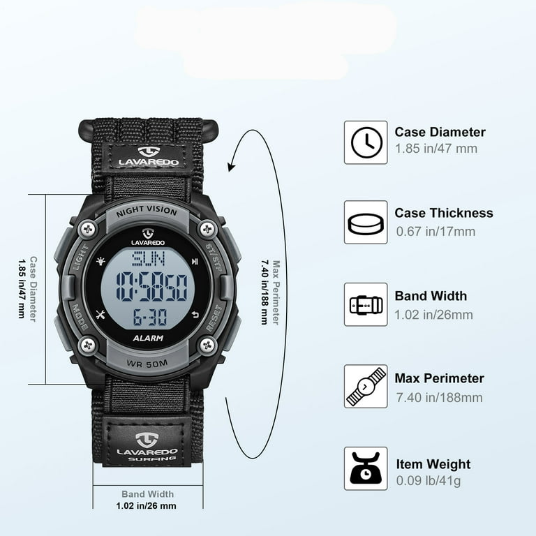 Alps Men's Digital Sport Watch with Nylon Strap photo 6
