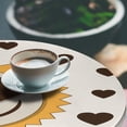 thumbnail image 2 of Ambesonne Emoji Fitted Round Tablecloth, Delicate Heart Smiling Face, 45"- 56" Diameter, Off White Mustard Coconut, 2 of 4