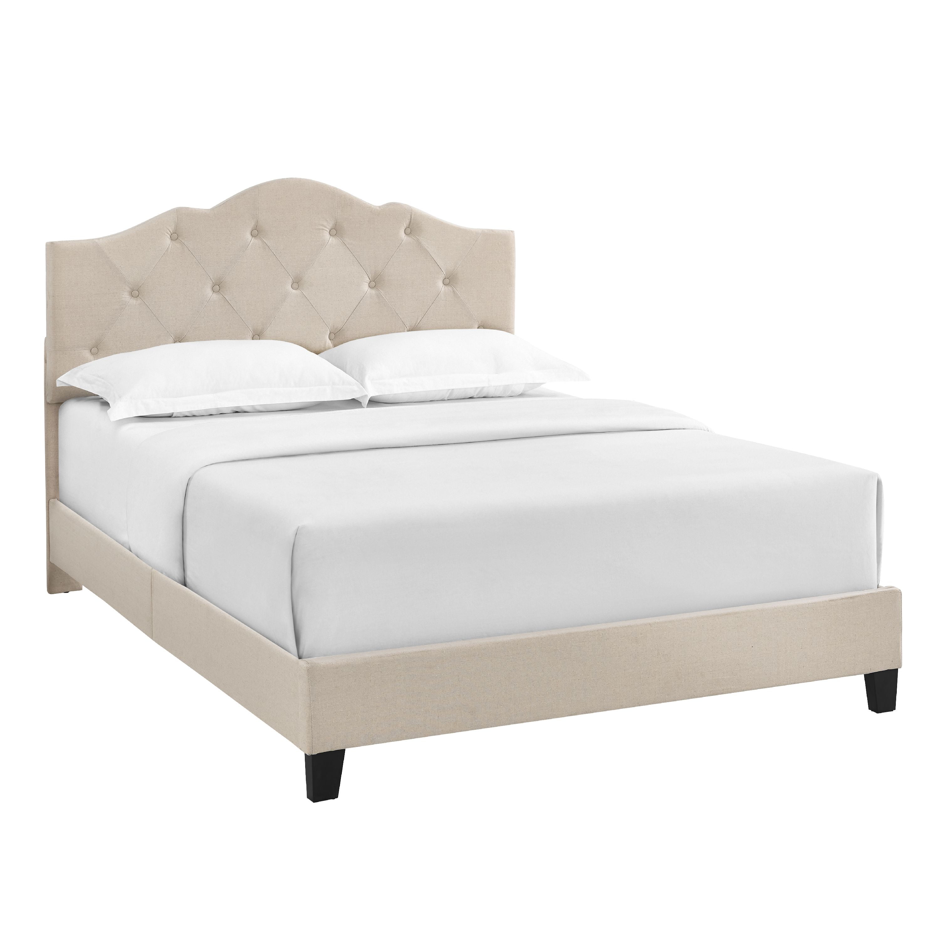 Brianna Upholstered Bed with Button Tufting, Multiple Sizes and Colors