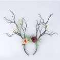thumbnail image 2 of Christmas Headband Antlers Deer Horns Fairy Tale Flower Tree Branch Retro Hair Hoop Crown Festival Party Props Xmas Costume, 2 of 5