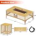thumbnail image 3 of LAZZO Outdoor Fire Pit Table, Rectangular 60000 BTU Propane Fire Pit with Wicker Frame and Tank Holder, 3 of 7