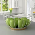 thumbnail image 4 of nu steel Metal Wire Fruit Basket Bowl For Kitchen,Living Room,Office - Large Decorative Centerpiece To Display Fruit, Vegetables, Household Items Or Use As A Gift Basket , white and gold color base, 4 of 4