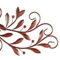 thumbnail image 4 of DecMode Red Metal Long Scrolled Leaf Wall Decor with Beaded Accents, 4 of 9