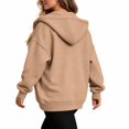 thumbnail image 7 of Women's Full Zip Hoodie, Oversized Long Sleeve Hooded Sweatshirt with Pockets, Casual Lightweight Zip Up Jacket, 7 of 7