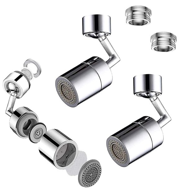 2 uds., grifo de aireador de filtro universal 720, grifo extensor giratorio, 2 modos de salida de agua, filtro neto de 4 capas anti salpicaduras, grifo de espuma enriquecido con oxígeno Feliz Sencillez