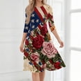 thumbnail image 5 of BOMYJESK 250th Anniversary USA Flag Floral Maxi Dress for Women Patriotic American Flag Boho Independence Day Summer Dresses 4th Of July A-Line Dress Casual Resort Wear Yellow 2XL, 5 of 6