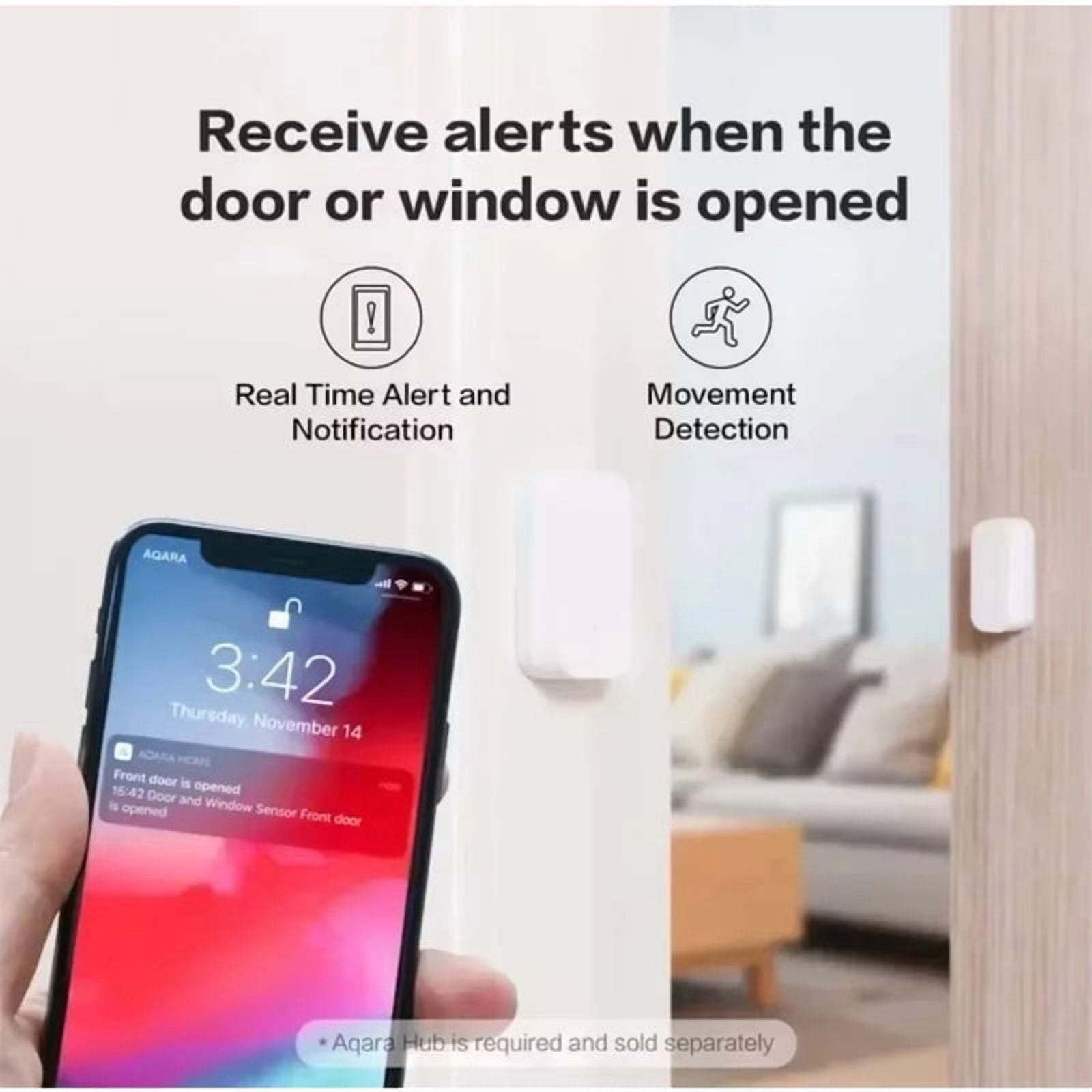 Aqara Zigbee Smart Door Window Sensor - Wireless Mini Contact Detector for Home Security, Compatible with Mijia Gateway, HomeKit & Mijia App