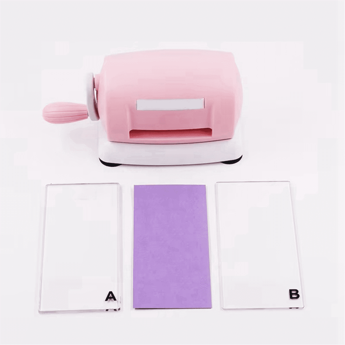 Manual Die-Cutting Embossing Machine, Mini Open Scrapbook DIY Hand-Made Tools, Card Decorations Pink plastic