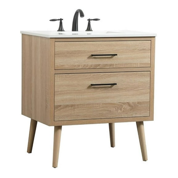 Elegant Kitchen and Bath 30 inch Single bathroom vanity in mango wood