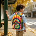 thumbnail image 6 of Green and Yellow Tie Dye Pattern 17" School Backpacks for Teens,Waterproof Oxford Fabric,S-Shape Padded Straps for School,Travel,Hiking,Camping, 6 of 6