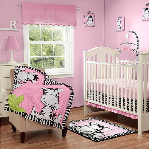 pink zebra crib bedding sets