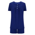 thumbnail image 3 of HaoXianJian Women's Short Sleeve Top with Shorts Pajama – Ultra-Soft Loose & Sleepwear Pajamas for Women Size S - 3X, 3 of 6