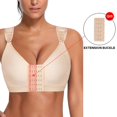 thumbnail image 1 of Burvogue Bras Women Seamless Padded Push Up Post-surgery Bra Front Closure Brassiere Vest Underwear Gather Adjustable Sports Bra, 1 of 4