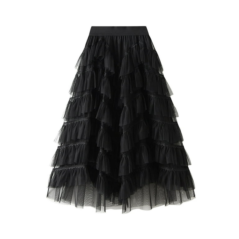 Tiered ruffle top tulle skirt