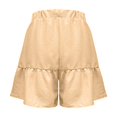 thumbnail image 6 of RYRJJ Womens Casual Wide Leg Shorts Elastic High Waisted Cute Ruffle Hem Casual Summer Beach Shorts with Pockets(Beige,S), 6 of 7