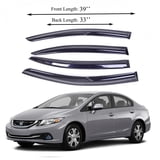 Ikon Motorsports In-Channel Window Visors Fits 2009-2015 Honda Pilot, Slim Style Side Door Rain Vent Guard Deflectors, Acrylic Smoke 4PCS - Foto 3