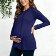 thumbnail image 5 of WAGUTH Women's Maternity Nursing Hoodies Long Sleeve Side Split Breastfeeding Sweatshirt Soft Casual Tunic Tops for Pregnancy Daily Wear,Navy,S, 5 of 7