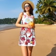 thumbnail image 3 of Vsdgher Robes d'Été Imprimé de Noël pour Femmes Robe de Plage Décontractée Col en U Sans Manches Robe d'Été Ample avec Poche, 3 of 7