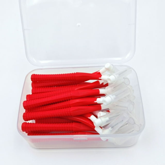 Cepillo interdental tipo L con cabezal intercambiable, cepillo interdental, cepillo interdental, cepillo de dientes de ortodoncia, 20 unidades por caja