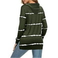 thumbnail image 3 of Babysbule Tops for Women Women's Stylish Casual Stripe Print Hooded Long Sleeve Loose T Shirt Tops, 3 of 5