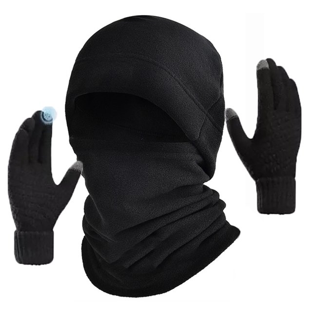 Gorro Tibio Con Bufandas Guantes Pantalla Táctil Flanado para Hombres Mujeres